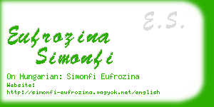 eufrozina simonfi business card